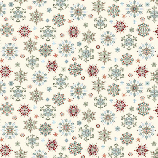 Nordic Holiday Village || Snowflakes || Cream Multi