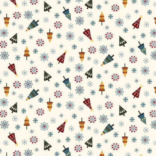 Nordic Holiday Village || Tossed Trees || Cream Multi