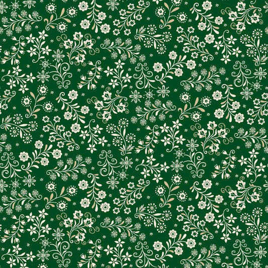 Nordic Holiday Village || Floral Vines || Green Cream