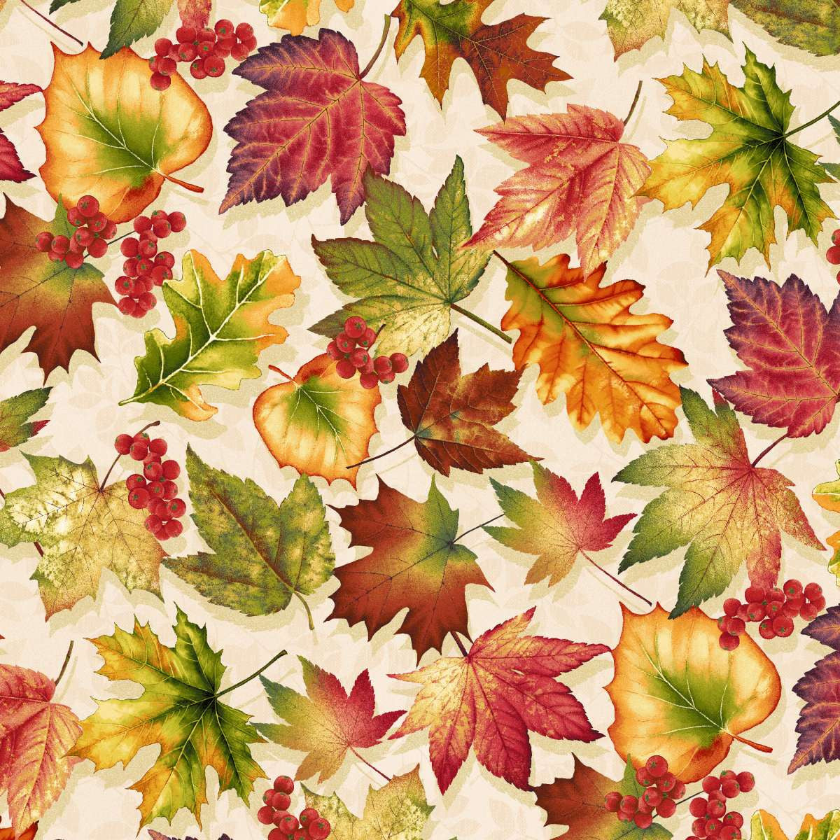 Oak and Berries || Leaf Toss || Cream