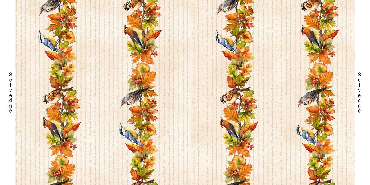 Oak and Berries || Border Stripe || Cream/Multi