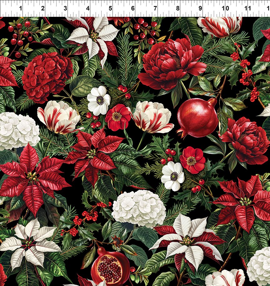 Winter Enchantment || Floral || Black