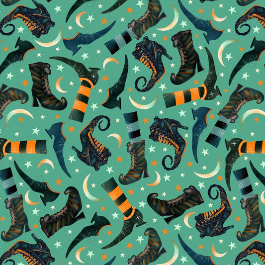 Witchy Wicked || Witch Boots and Moons || Turquoise