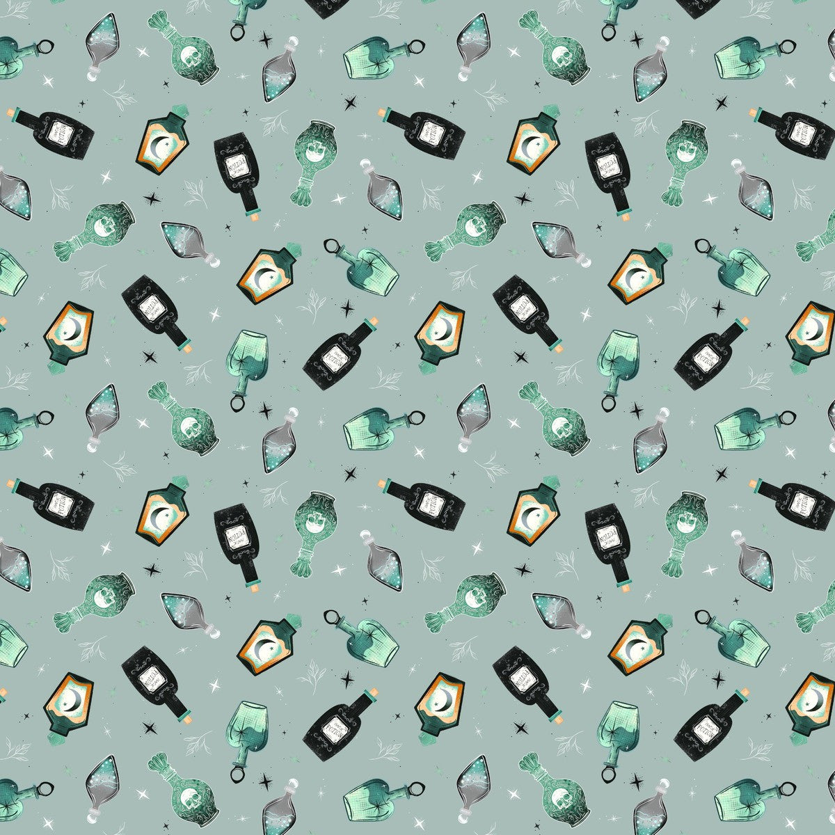 Witchy Wicked || Potion Bottles || Dusty Blue