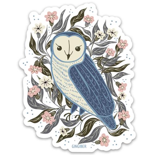 Blue Owl Sticker || Gingiber