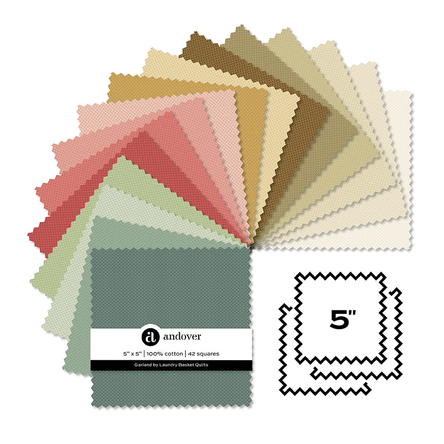 Garland || 5 Inch Square || 42 Cut Charm Pack