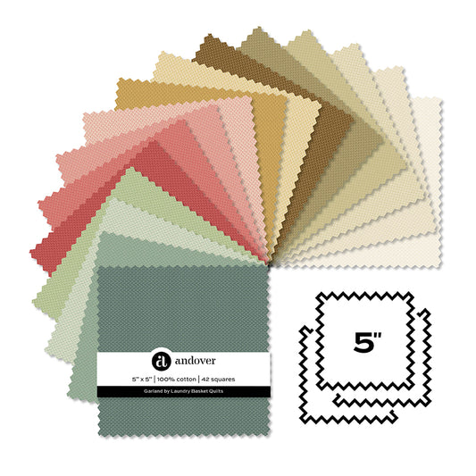 Garland || 5 Inch Square || 42 Cut Charm Pack