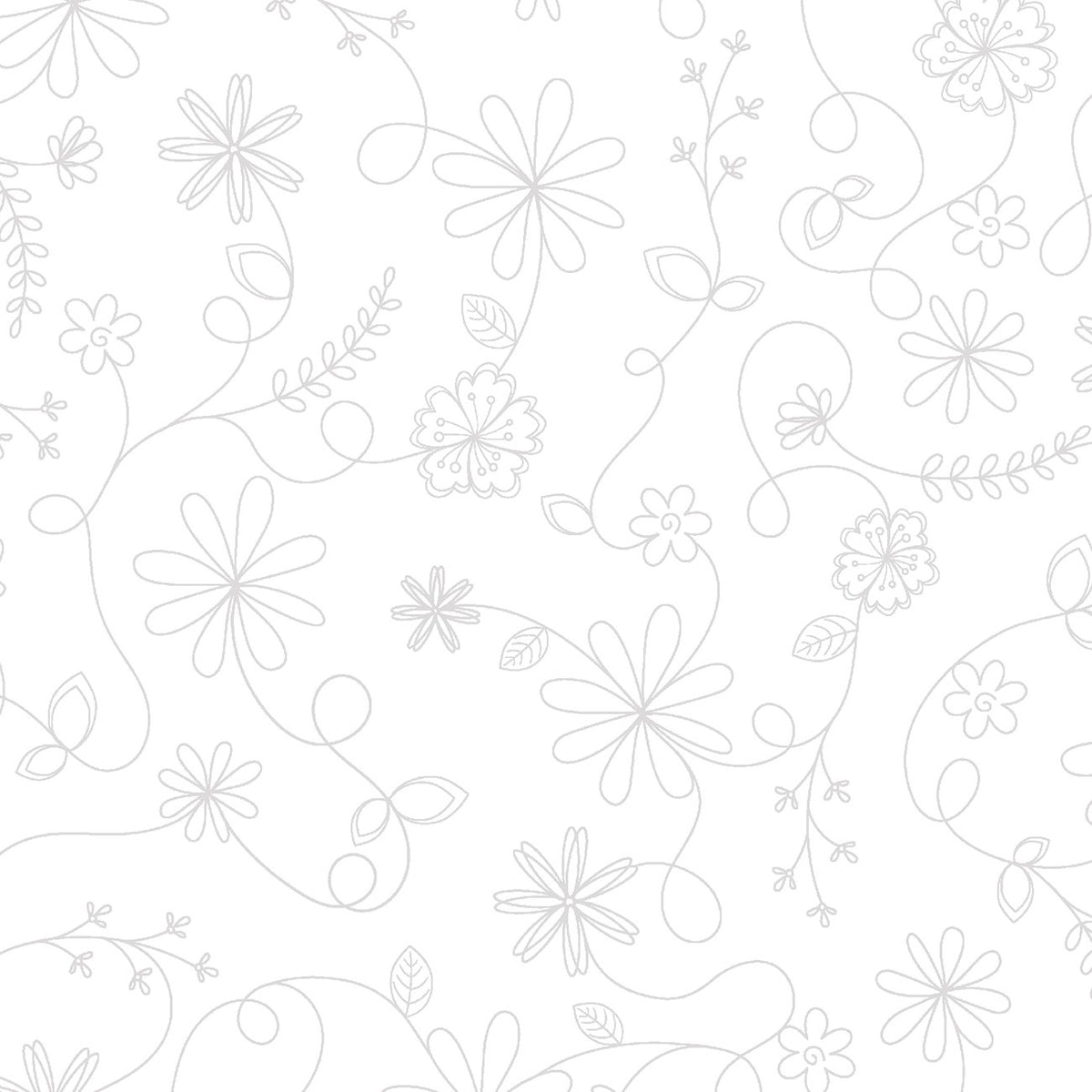Kimberbell Basics || White on White Swirl Floral || White