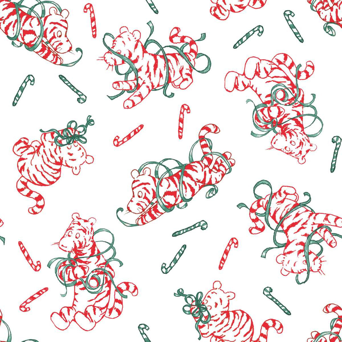 Christmas at Pooh Corner || Peppermint Tigers || White/Red