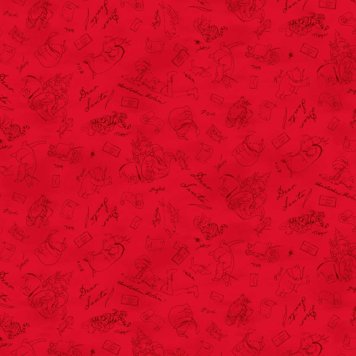 Christmas at Pooh Corner Minky || Dear Santa Mono || Red