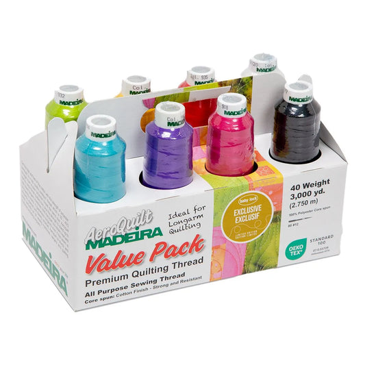Baby Lock Aeroquilt 8 Cone Jewel Tones Value Pack 40 wt X 3000 Yard Variegated