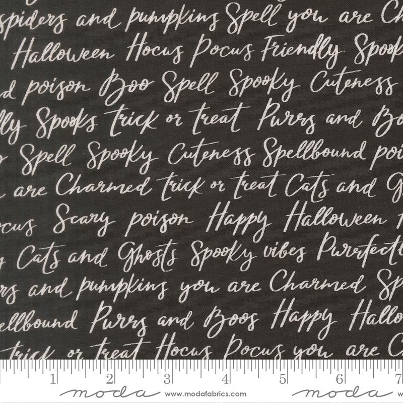 Purrs and Boos || Happy Halloween Lettering Text and Words
 || Black