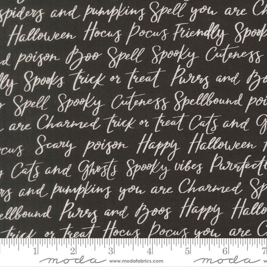 Purrs and Boos || Happy Halloween Lettering Text and Words
 || Black