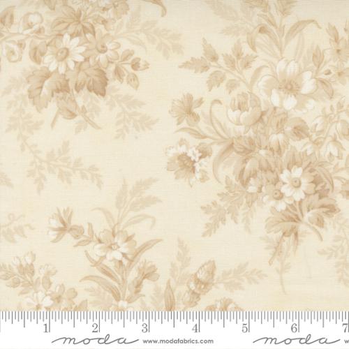 Breathtaking Blues Bouquets Porcelain Ecru Fabric by Moda