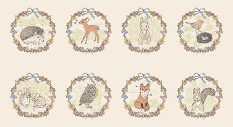 My Secret Garden || Animal || 8 Square 24" x 44" Cloud Panel
