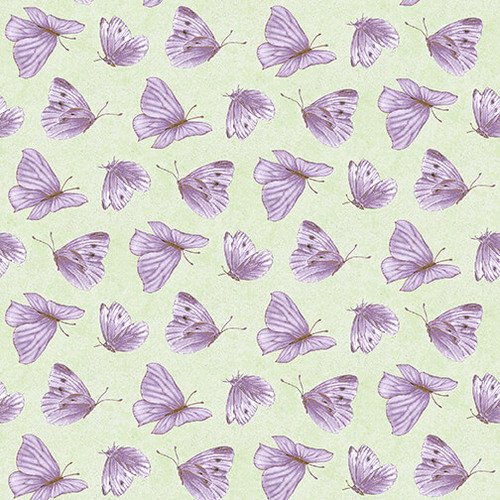 Lavender Garden 9876-65 Green Tossed Butterflies