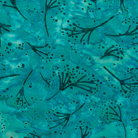 HydroHue || Floral Sprigs || Dusty Teal