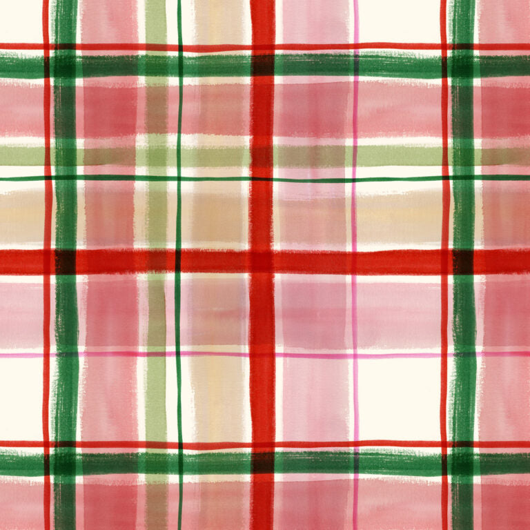 Merry Happy Christmas || Christmas Tartan || Red