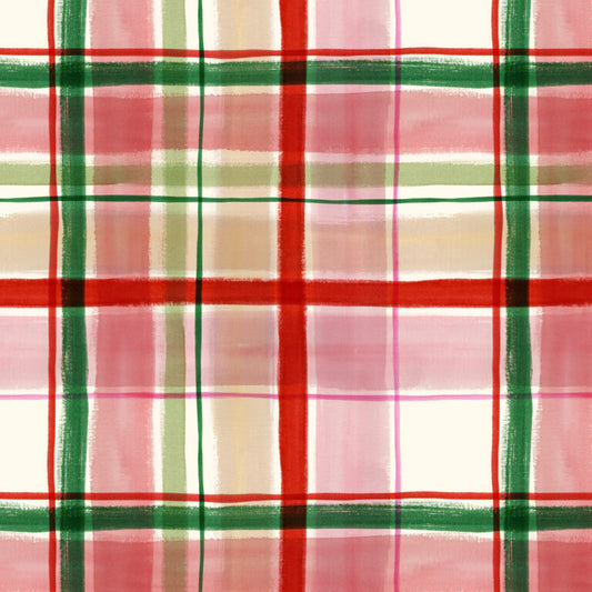 Merry Happy Christmas || Christmas Tartan || Red