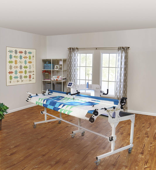 Baby Lock Regalia ( NO PROSTITCHER) w/ Maestro 12 foot frame Carrage Front handle bars & Bobbinwinder (In Store)