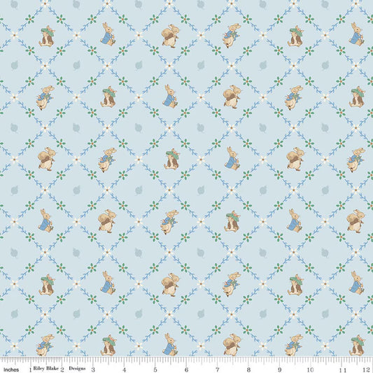 Peter Rabbit™ and Benjamin Bunny™ || Lattice Blue