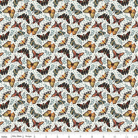 Secret Garden Moths Cloud Fabric by Riley Blake Designs