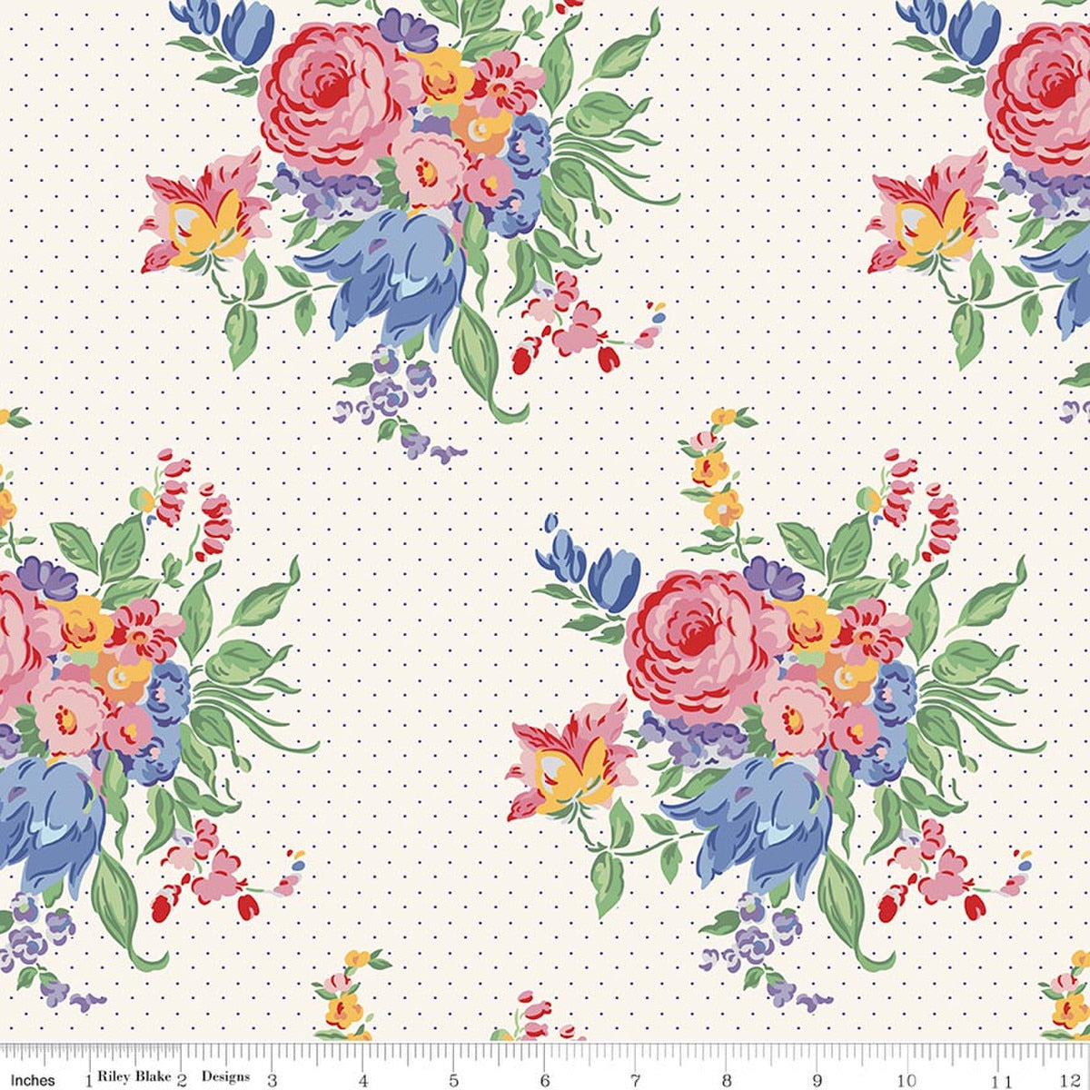Dear Sweethearts || Floral Pindot || Ivory