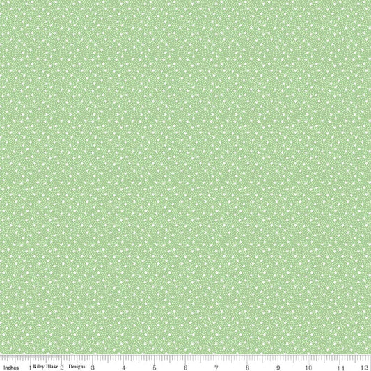 Dear Sweethearts Star Dots Green Fabric by Riley Blake Designs