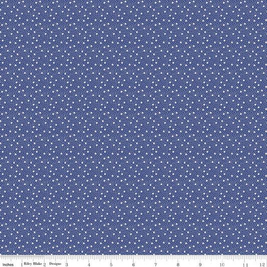Dear Sweethearts Star Dots Navy Fabric by Riley Blake Designs