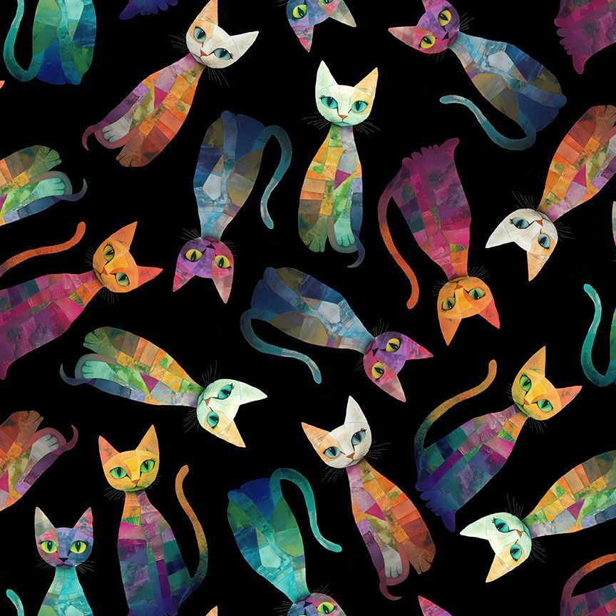 Sophisticat || Tossed Quilt Cats