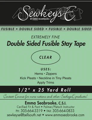 Sewkeyse || Double Sided Fusible Stay Tape || .5 Extremely Fine