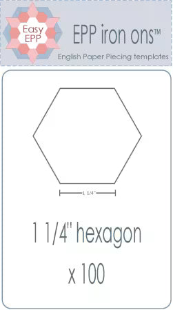 Pre Cut Iron On Hexies 1 1/4 inch 100 Count