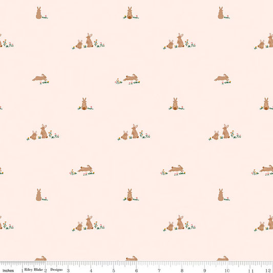 Designer Flannel || Sweet Cotton Tales Flopsy Fields Blush