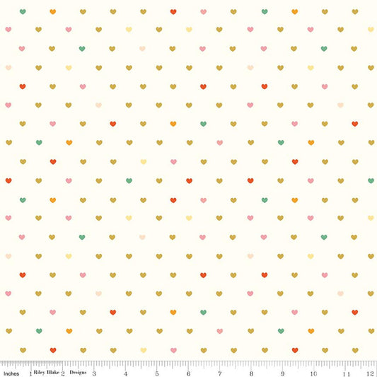 Designer Flannel || Meadow Serendipity 2 Hearts Cream