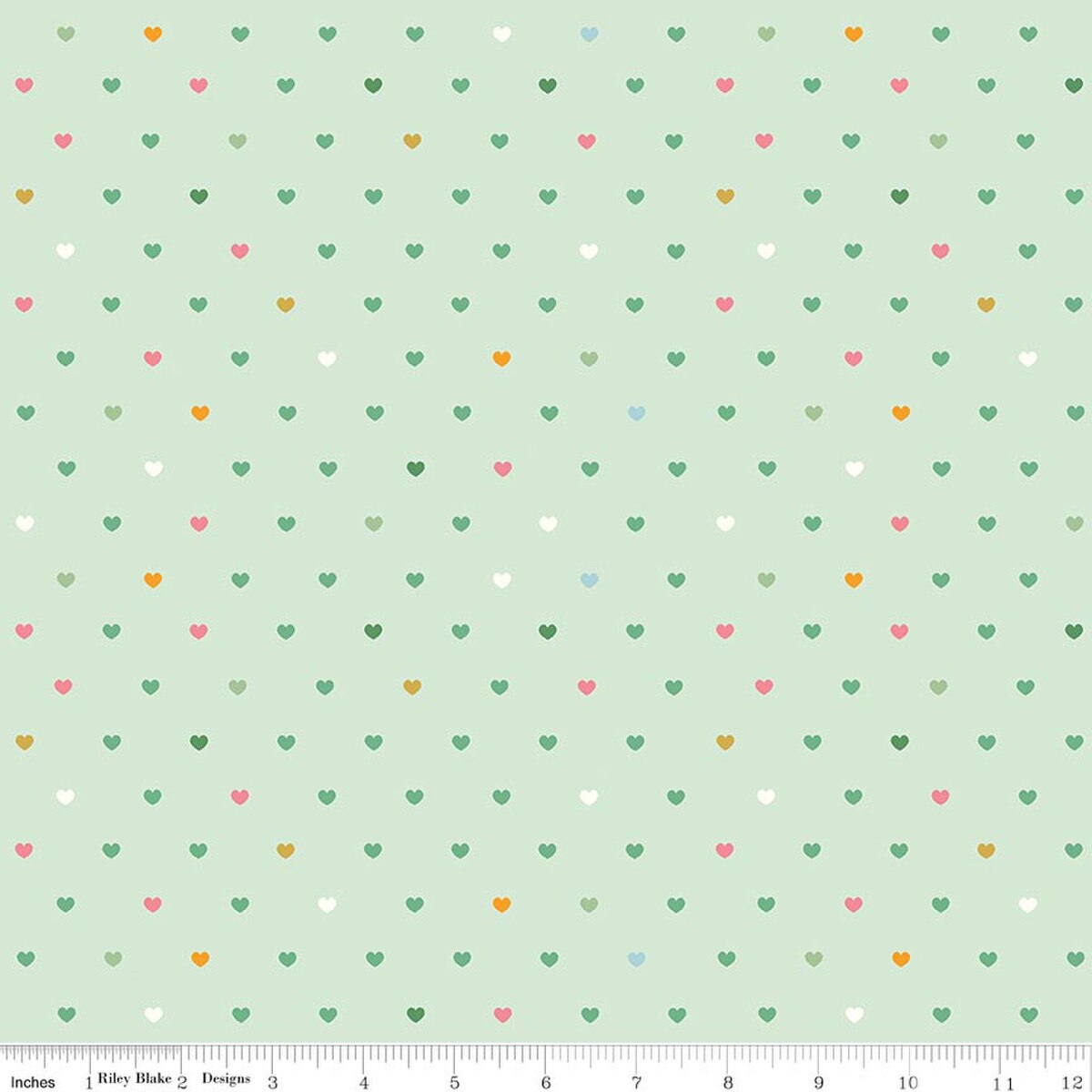 Designer Flannel || Meadow Serendipity 2 Hearts Mint