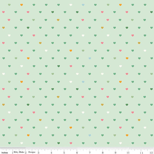 Designer Flannel || Meadow Serendipity 2 Hearts Mint