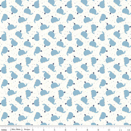 Love You to the Moon || Whales || White || Flannel
