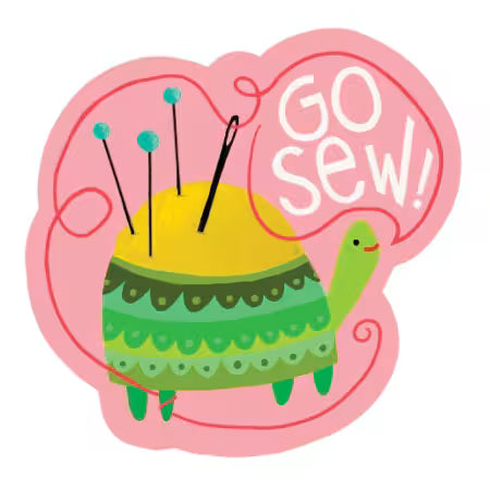 Go Sew Pink Turtle Sticker