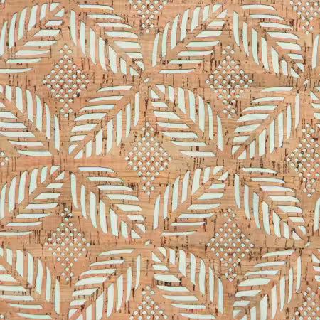 Cork || Cream Canvas Backed Palms || 1/2 yard