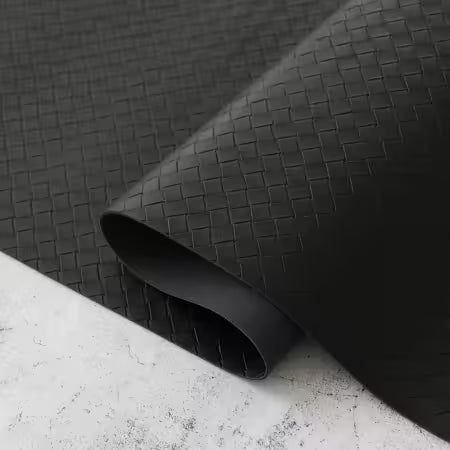 Leather || Black Basket Weave || 1/2 yard