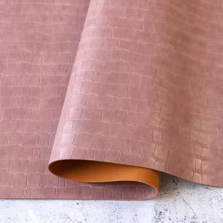 Leather || Blush Pink Faux Crocodile || 1/2 yard