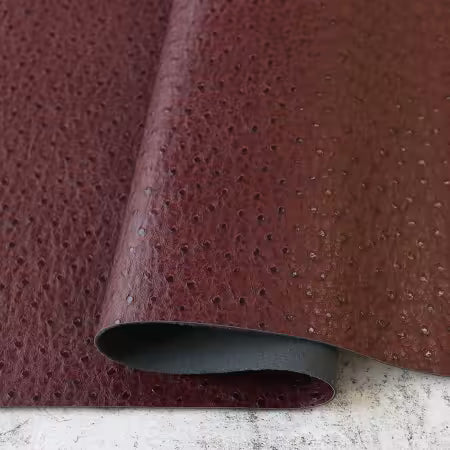 Leather || Merlot Faux Ostrich || 1/2 yard