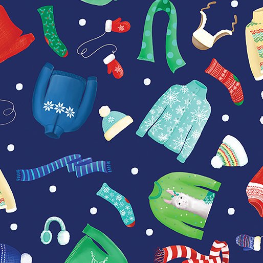 Happy Llamadays Sweaters Navy