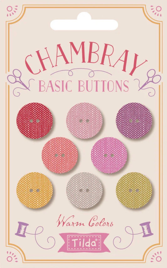 Tilda- Chambray Buttons Warm Colors 16mm 8pc