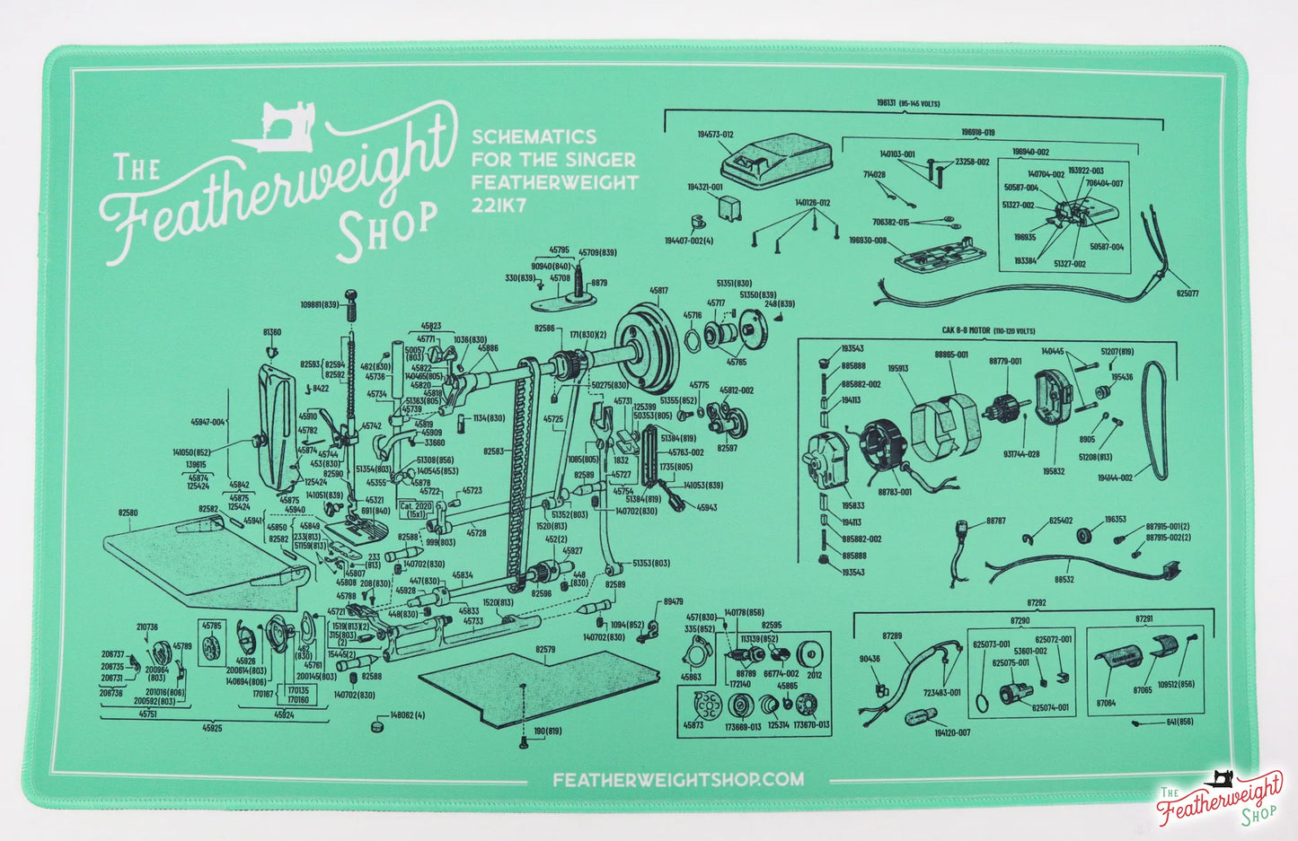 Featherweight Schematic White 221K7- Servicing Mat
