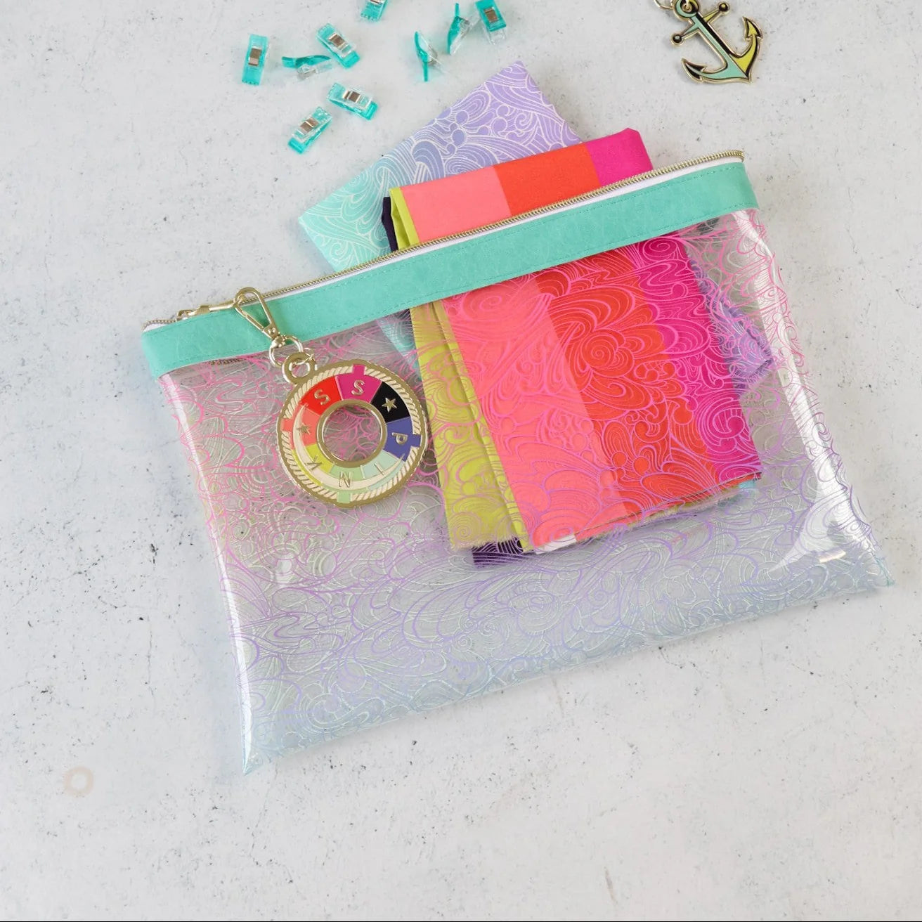 Tula Pink Floral Reef Collection: S.S. Pink Deep Dive Bag Charm