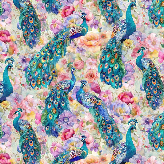 Wild Beauty || Peacocks On Floral