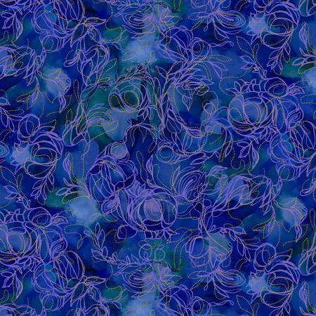 Painted Sea - Flowing Linework Dark Violet