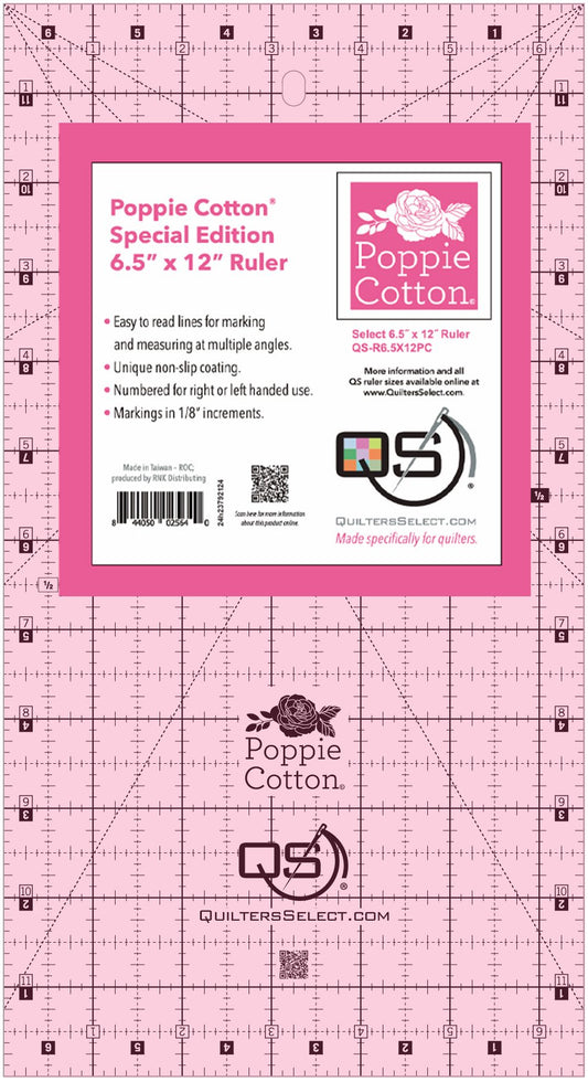 QS Poppie Cotton Special Edition Ruler 6.5×12