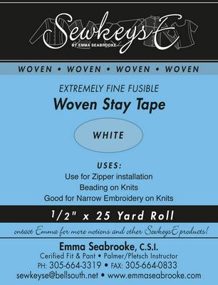 Sewkeyse || Woven Stay Tape  || .5 Extremely Fine